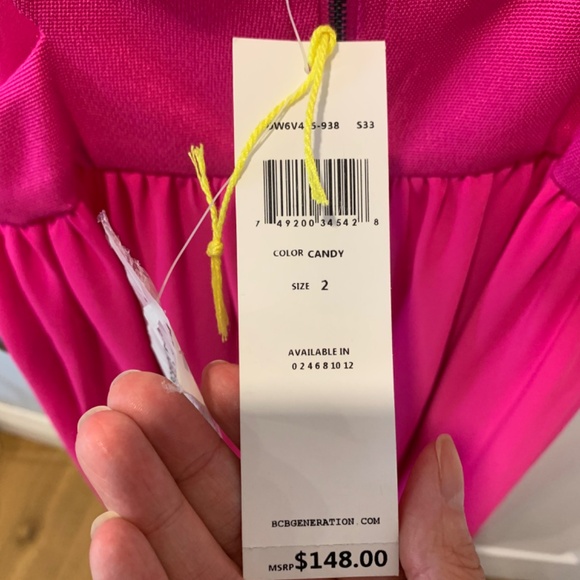 High-low fuchsia dress bcbg - Picture 5 of 5